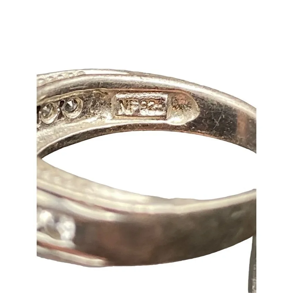 NF Chapal sterling silver 925 round CZ diamond engagement ring 6